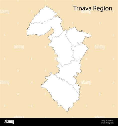 High Quality Map Of Trnava Region Is A Province Of Slovakia With