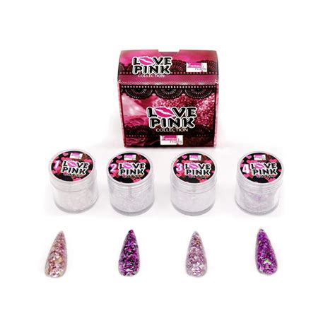 Set De Acr Licos Love Pink Fantasy Nails Luces Beautiful