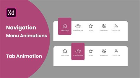 Navigation Menu Animations In Adobe Xd Auto Animate Ui Ux Tab