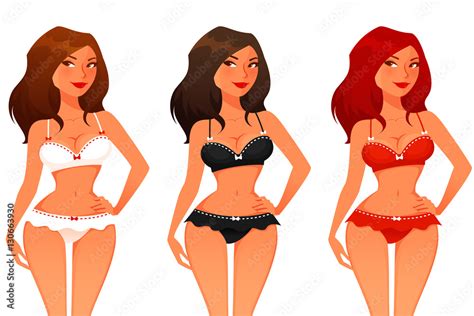Sexy Cartoon Girl In Seductive Lingerie Stock Vector Adobe Stock