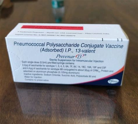 Prevenar 13 Pneumococcal Polysaccharide Conjugate Vaccine IP Pfizer