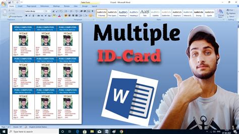 Automatic Id Card Creation In Ms Word Just Click Multiple Id