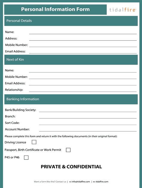 Printable Basic Personal Information Form Templates Fillable Hot Sex