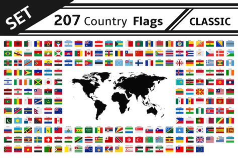 Set 207 Country Flags Arrows Custom Designed Illustrations ~ Creative Market