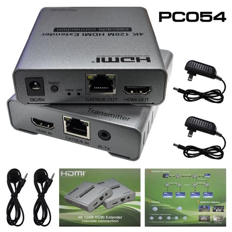 HDMI KVM Extender 4K Cat5e 6e 120M USB PC052 Extender 4K Cat5e 6e