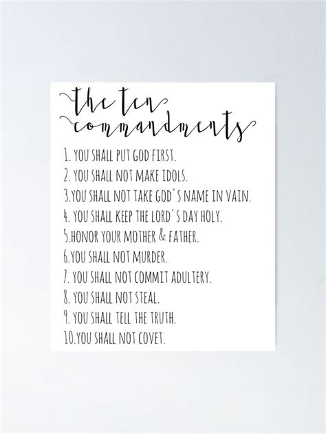 "The Ten Commandments Exodus 20" Poster for Sale by 3beeboutique ...