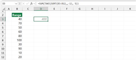 Sum Top N Values In A Range Excel Formula