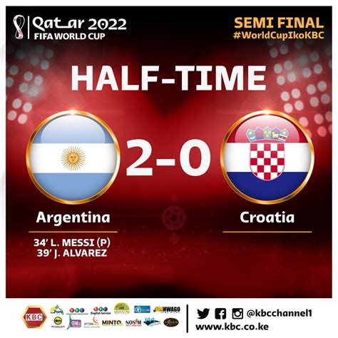 Kbc English Service On Twitter Half Time Scores Argentina Vs Croatia