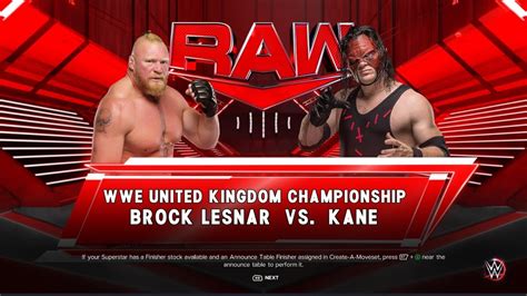 Brock Lesnar Vs Kane Wwe United Kingdom Championship Wwe K Pc Uhd