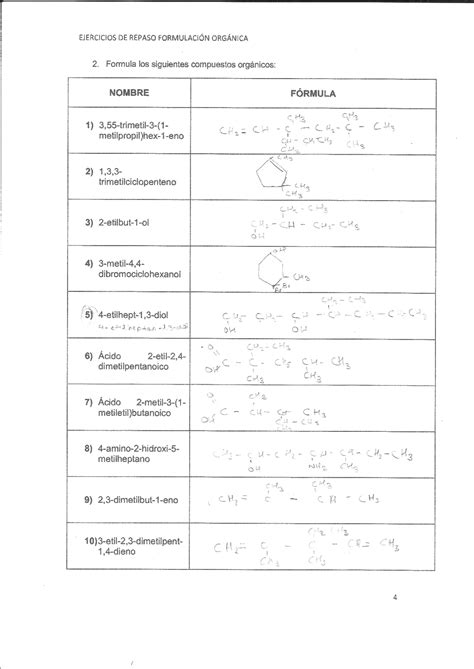 Ejercicios Resueltos Formulación Orgánica Docsity