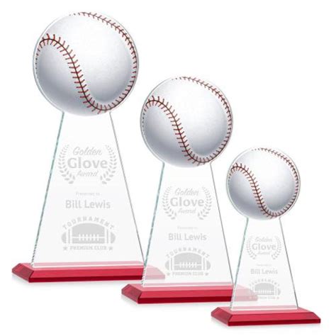 Edenwood Baseball Full Color Etch Red Towers Crystal Trophy