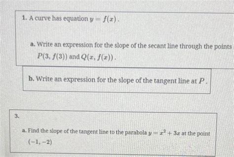 Solved 1 A Curve Has Equation Y F X A Write An