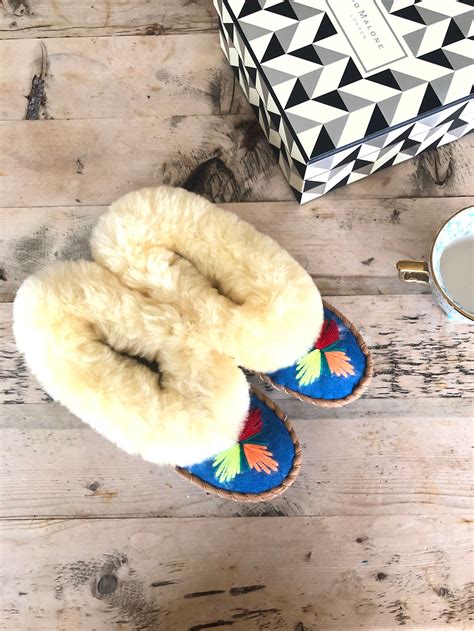 Handmade Sheepskin Slippers Moccasins Sheepskin And Wool Etsy