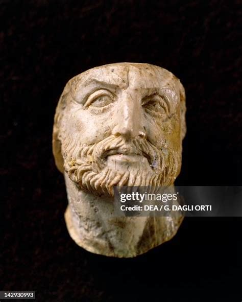 Head of Philip II of Macedon, ivory carving from the tomb of Vergina ...