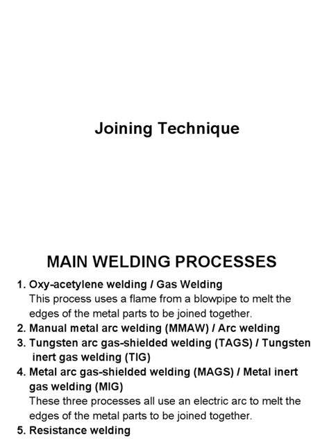 Manufacturing Processes Welding Beng Handout Pdf Construction Welding