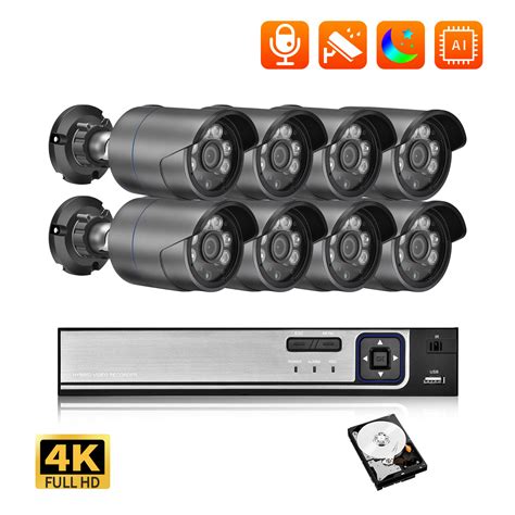 Gadinan Hd Cctv System Poe Outdoor Waterproof Ch K Mp Nvr H