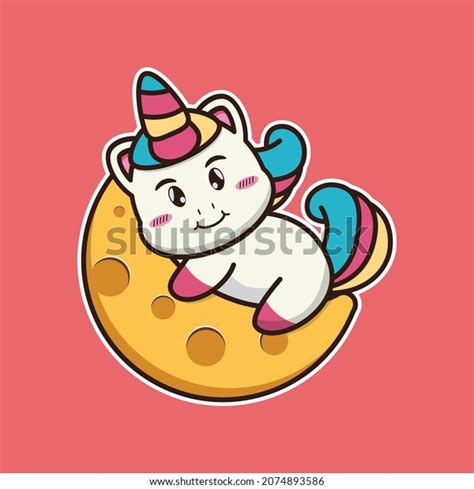 Vector Illustration Cute Unicorn Hugging Yellow เวกเตอรสตอก ปลอดคา