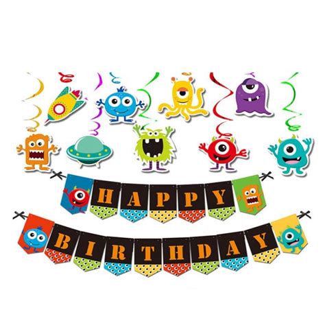 Cartoon Birthday Banner 1pc Little Letter Banner Birthday Decoration Bunting Cartoon Bunting