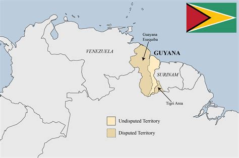 Map of Guyana with Disputed Areas
