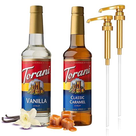 Torani Coffee Syrup Variety Pack Vanilla And Caramel Syrup For Coffee