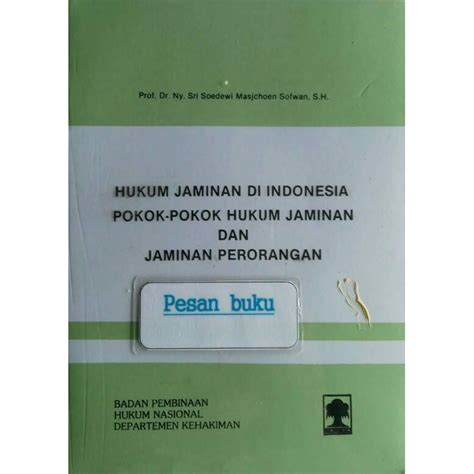 Jual Buku Hukum Jaminan Di Indonesia Pokok Pokok Hukum Jaminan