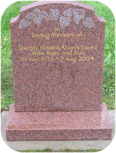 Oval Top Headstones At Craven Arms Memorials