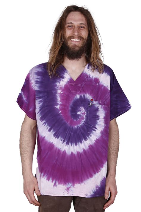 Tie Dyed Scrubs Purple Pink Spiral