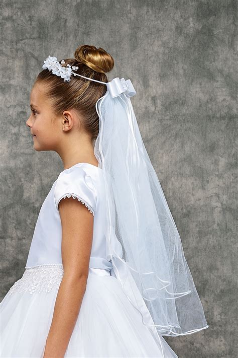 First Communion Hairstyles With Flower Crown