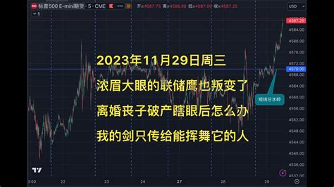 2023年11月29日周三 浓眉大眼的联储鹰也叛变了 离婚丧子破产瞎眼后怎么办 我的剑只传给能挥舞它的人 Youtube