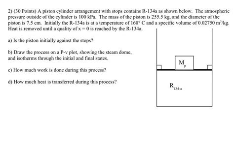 Solved 2 30 Points A Piston Cylinder Arrangement With