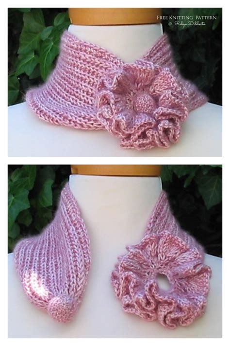 Flower Scarf Free Knitting Pattern Knitting Pattern