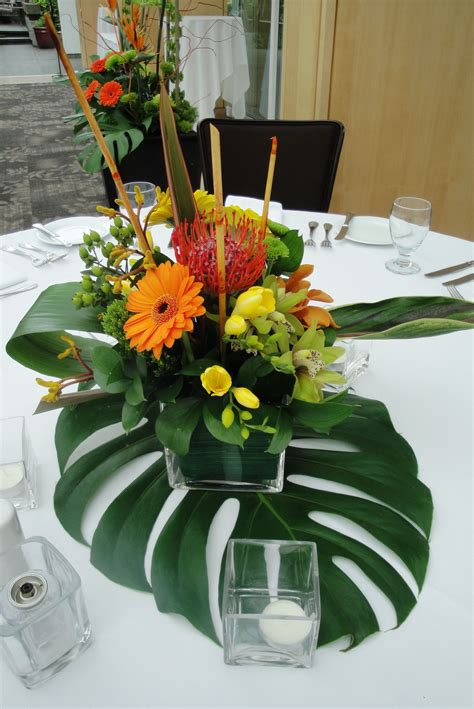 Tropical Floral Centerpieces Wedding Flowers And Decorations