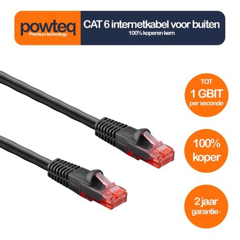 Powteq Cat Buitenkabel Meter Koper Internetkabel Voor