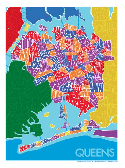 queens neighborhood type map etsy