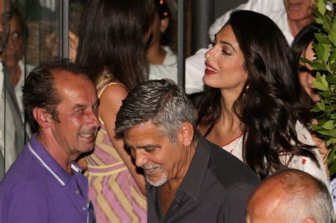 Amal Alamuddin and George Clooney - Leave the Restaurant the Black Cat ...