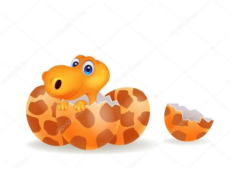 Cartoon a baby dinosaur hatching — Stock Vector © tigatelu #25390283