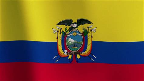 Realistic Ultra Hd Flag Of Ecuador Waving In The Wind Seamless Loop