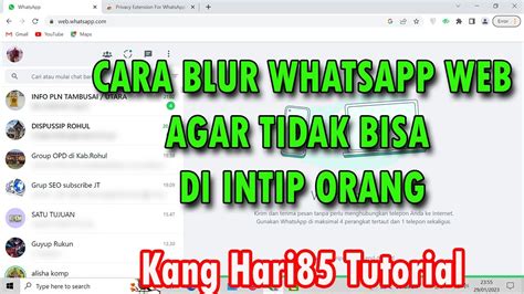 Cara Blur Chat Di Whatsapp Web Chrome Dan Mozilla Firefox Youtube