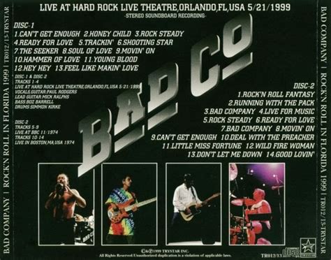 Rock Anthology: Bad Company - Rock'n Roll In Florida (1999) FLAC