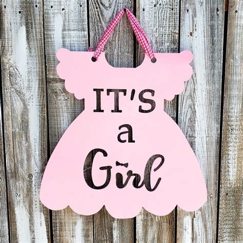 Light Pink Baby Girl Announcement Hanger