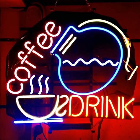 Custom Coffee Cafe Drink Neon Sign Real Neon Light Custom Neon Signs