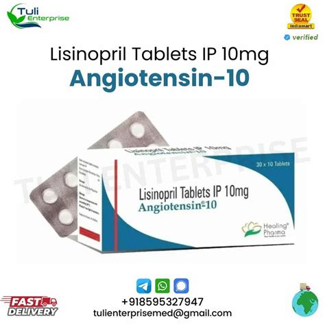 Angiotensin 10 Tablets Lisinopril 10mg At Rs 80stripe In New Delhi