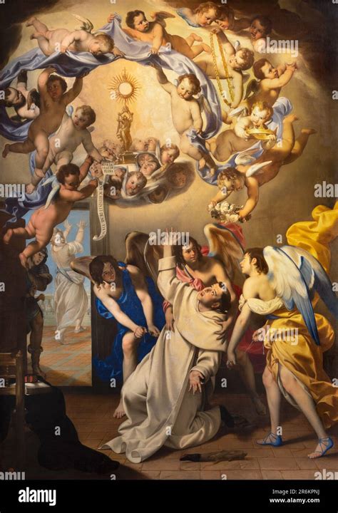 NAPLES ITALY APRIL 23 2023 The Painting Of Eucharistic Vision Of