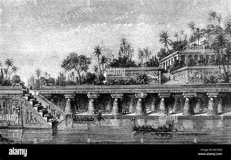 Ancient World Wonder Of The World Hanging Gardens Of Babylon Stock