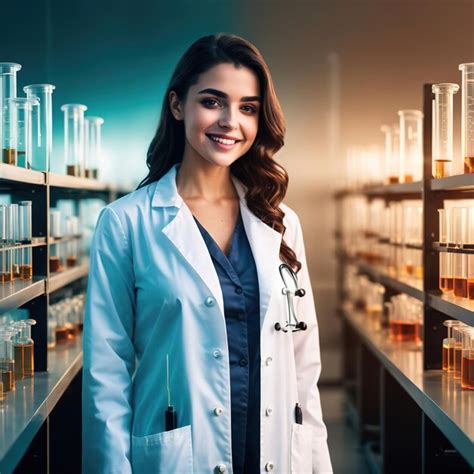 Premium Photo Woman Scientist In Lab Coat Laboratory With Test Tubes Digital Collage