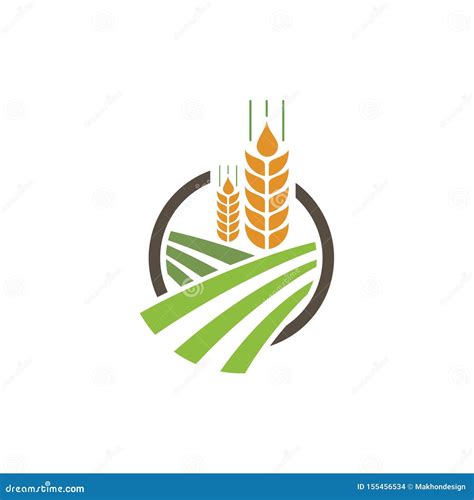 Vector Logo Design For Agriculture Agronomy Wheat Farm Rural Country