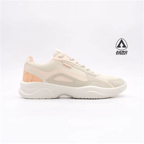 Aerostreet Rose Putih Natural Peach Sepatu Sneakers Casual