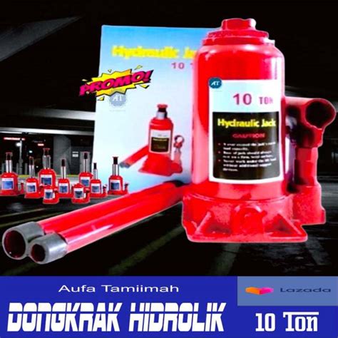 Dongkrak Botol Hidrolik 10 Ton Vertical Hidraulic Jack Mobil Truck