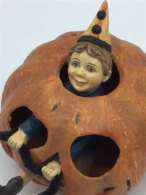 Halloween Jack O Lantern Vintage Paper Mache Etsy