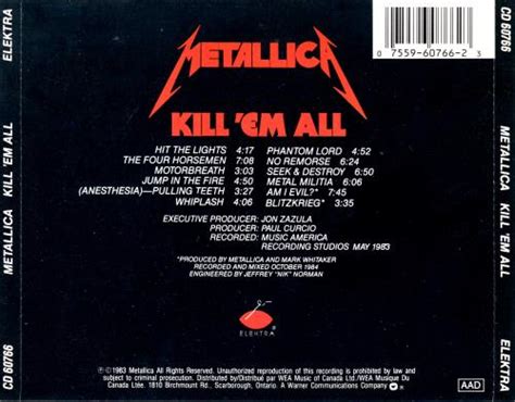 Metallica Kill Em All St Us Cd Album Cdlp